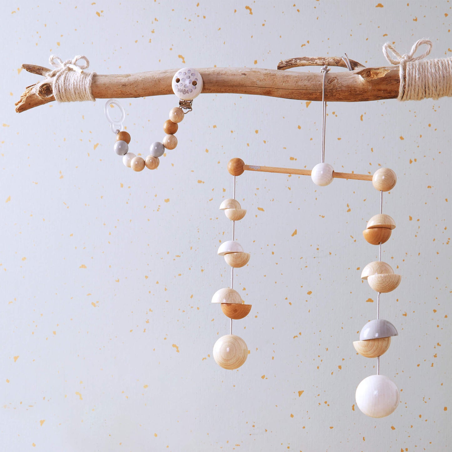HABA Eco-Friendly Minimalist Wooden Baby Mobile Dots