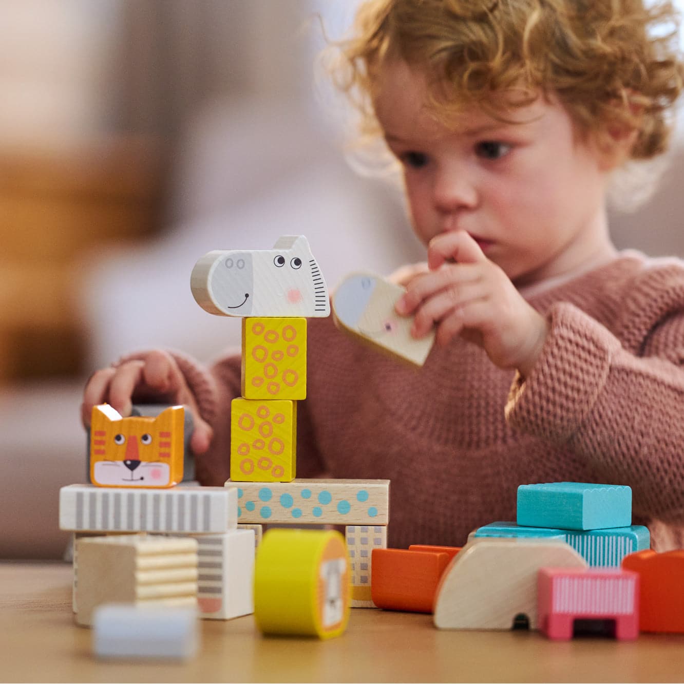 HABA Wooden Eco-Friendly Animal Parade Blocks