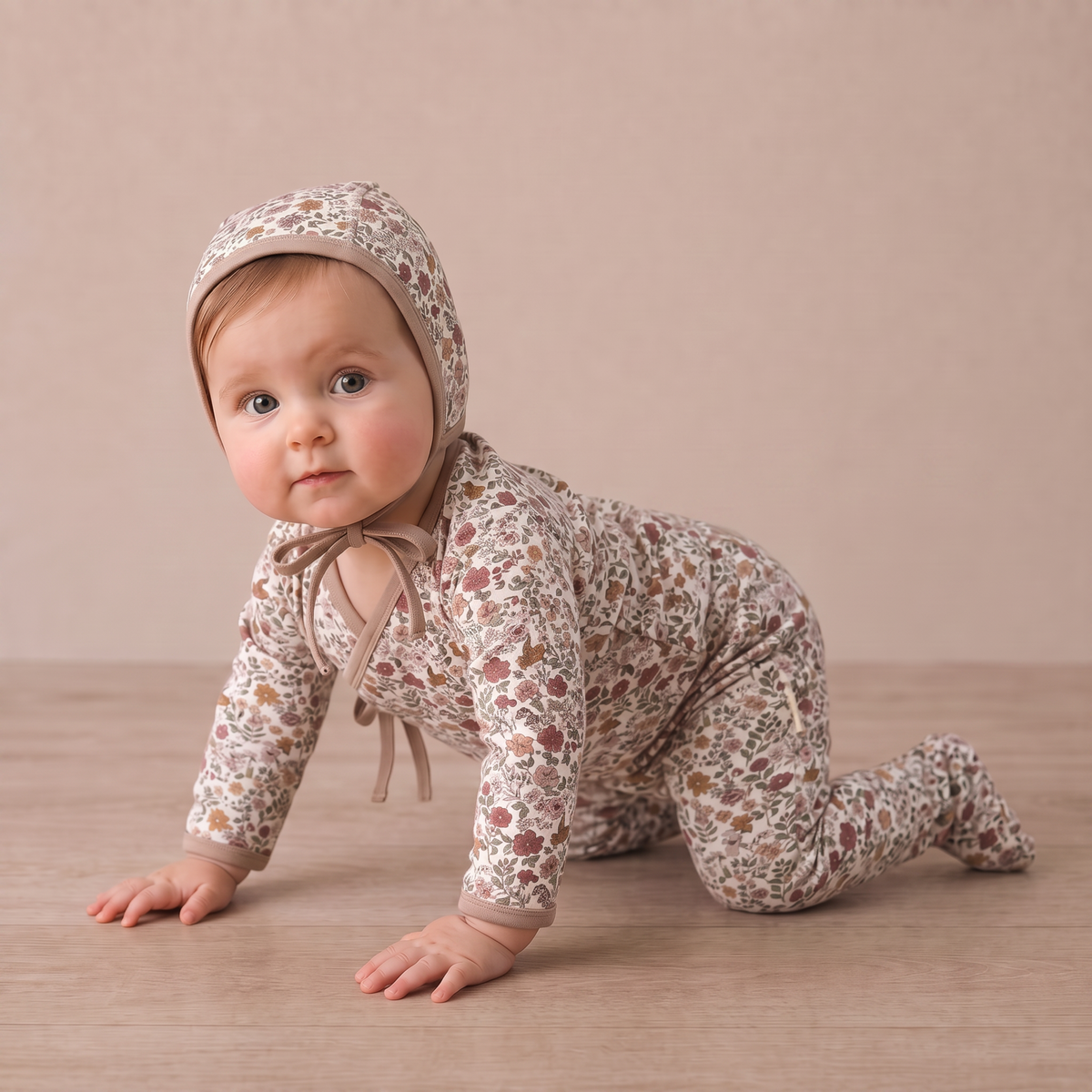 Organic Kimono Top & Footed Pants Set for Babies – Woodland Sprig