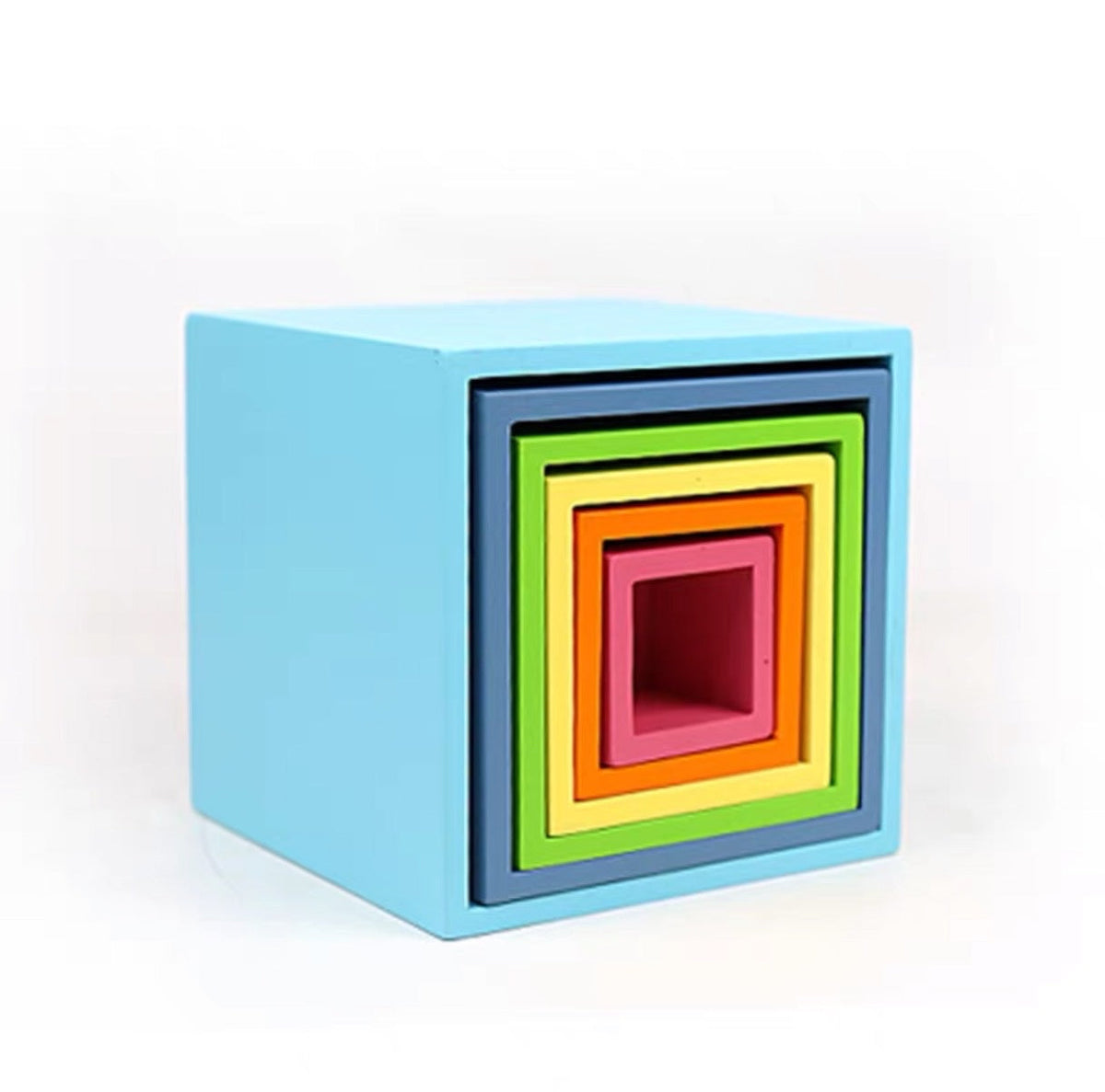 Green Elephant 6-Piece Pastel Wooden Nesting Boxes – Stacking & Sorting Toy