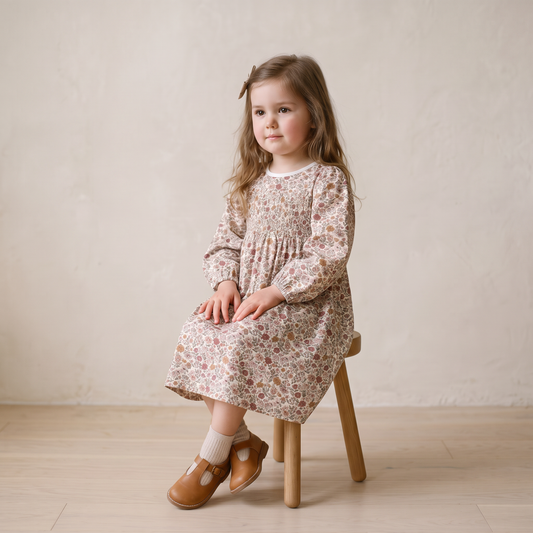 Organic Cotton Smocked Sundress for Babies & Toddlers – Woodland Sprig