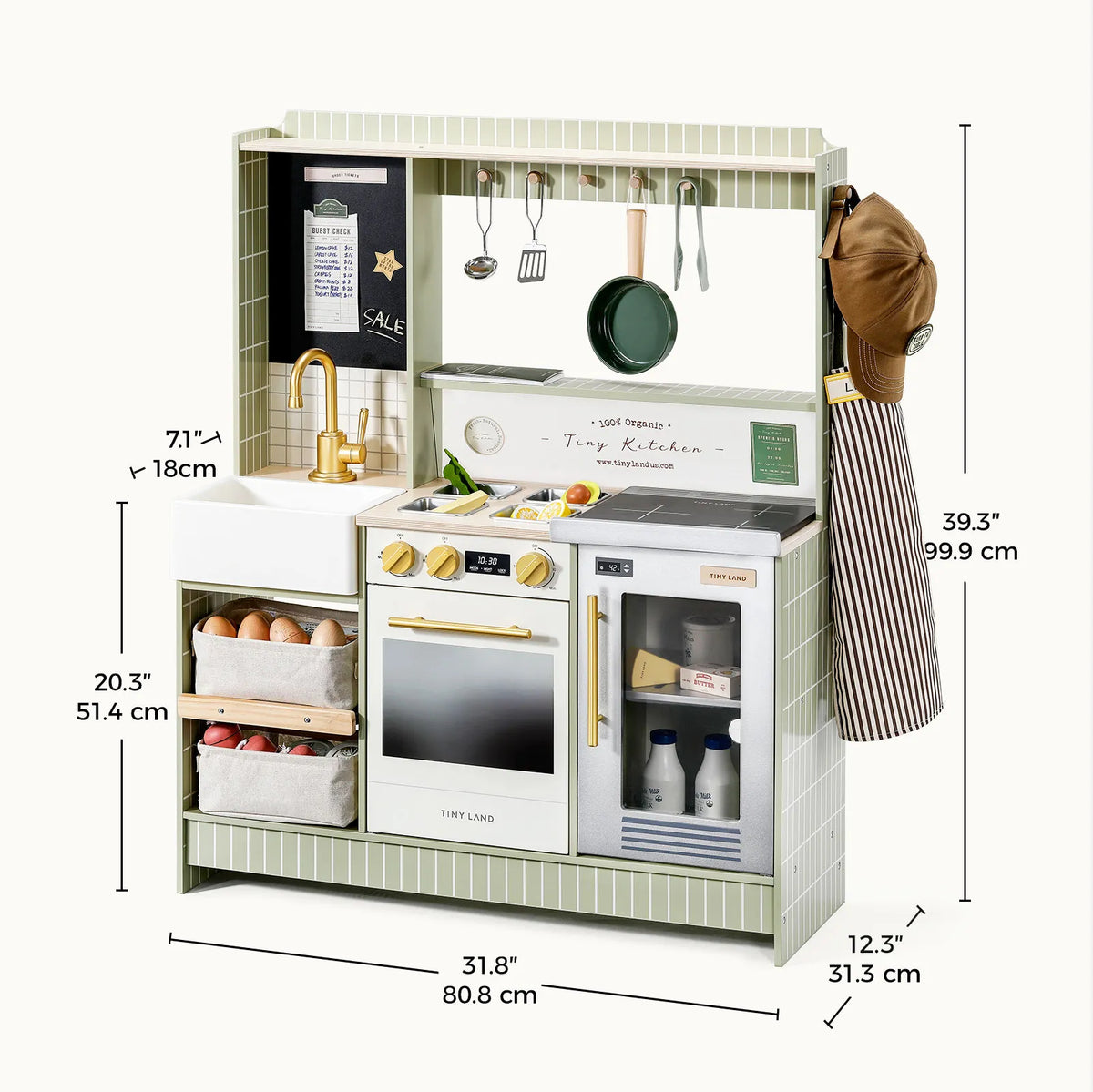 Tiny Land BistroSwitch Play Kitchen – 2-in-1 Kitchen & Bistro Pretend Play Set