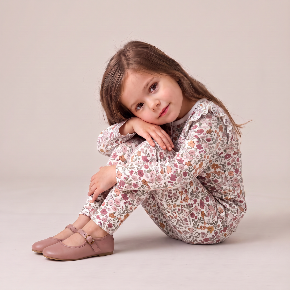 Organic Cotton Leggings, Set of 2 for Babies & Toddlers – Woodland Sprig + Taupe