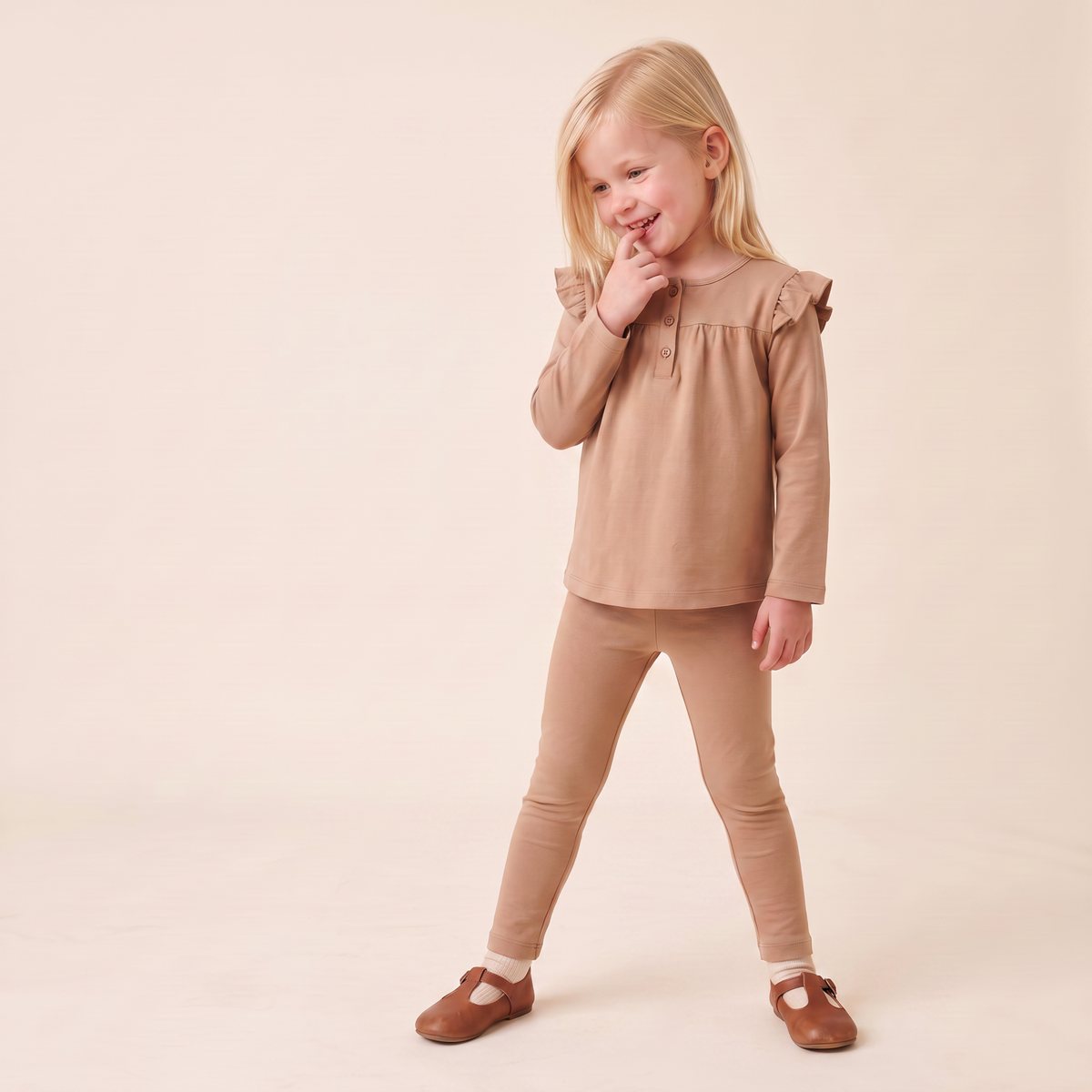 Organic Cotton Leggings, Set of 2 for Babies & Toddlers – Woodland Sprig + Taupe