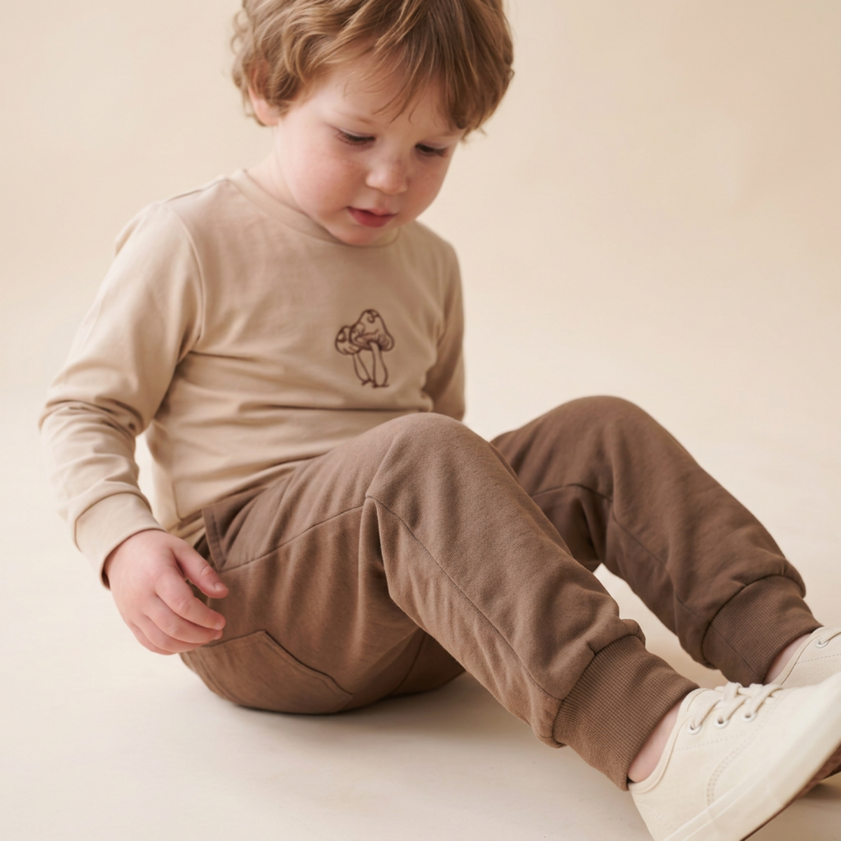 Organic Cotton Long Sleeve Tee for Babies & Toddlers – Mushroom