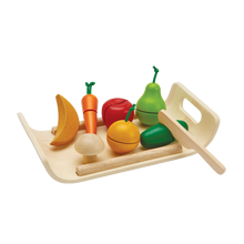 Load image into Gallery viewer, PlanToys Assorted Wooden Fruits &amp; Vegetables Set: Eco-Friendly, Non-Toxic Pretend Play Food
