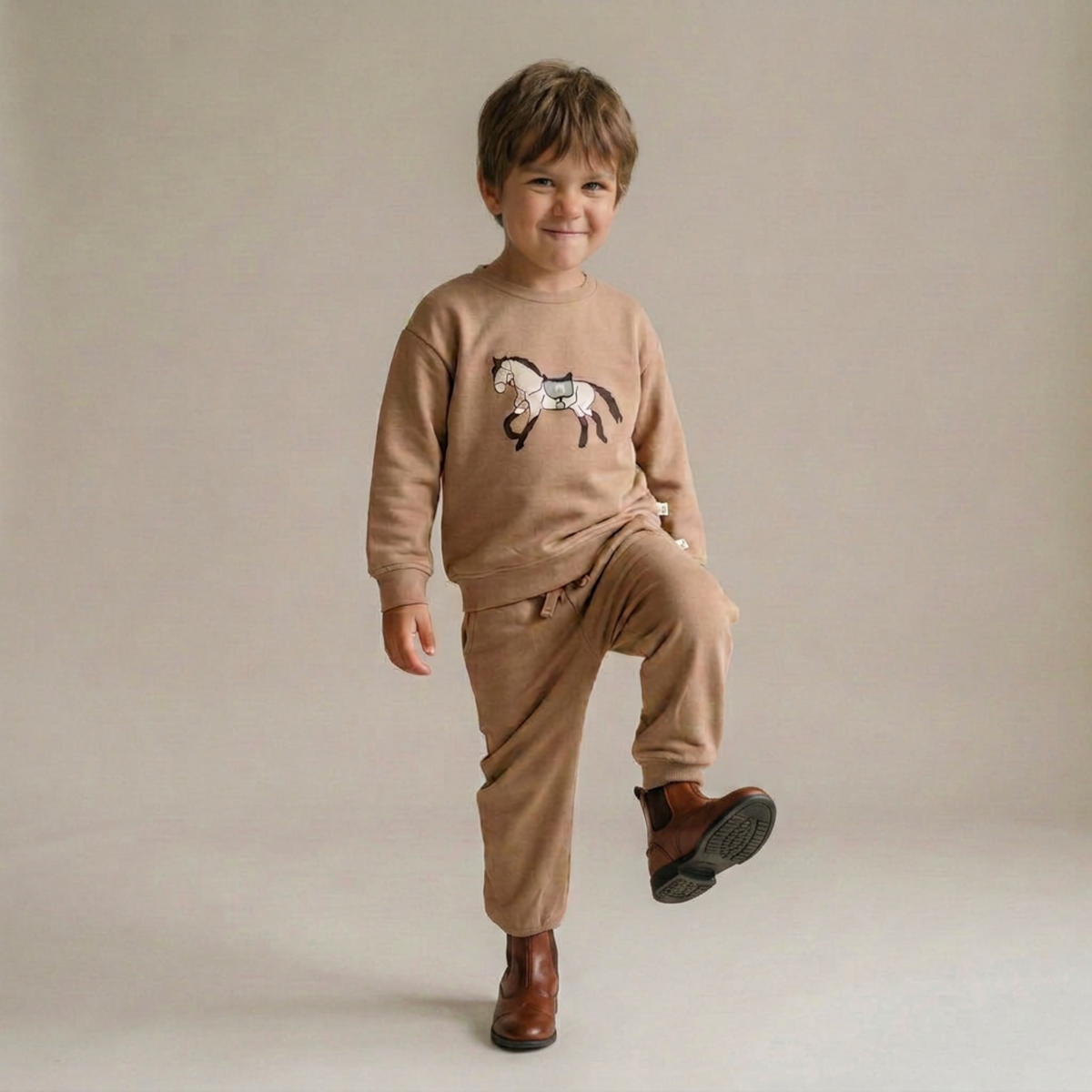 Organic Fleece Jogger Pants for Babies & Toddlers – Taupe