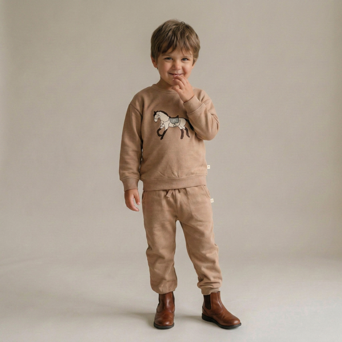 Organic Fleece Jogger Pants for Babies & Toddlers – Taupe