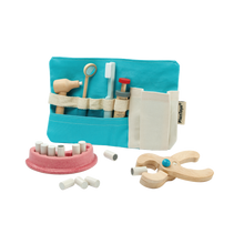 Load image into Gallery viewer, PlanToys Sustainable Wooden Dentist Pretend Play Set
