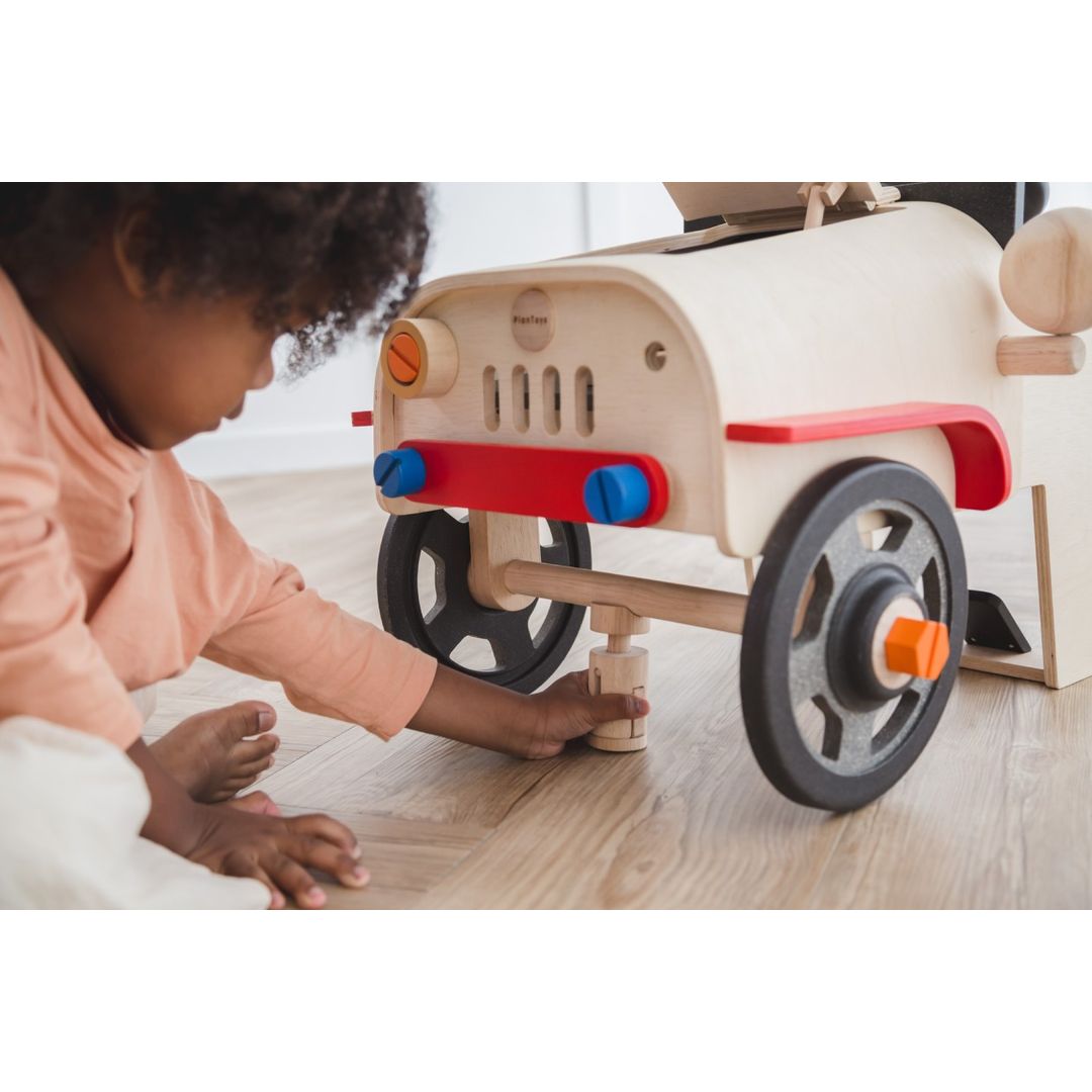 PlanToys Eco-Friendly Wooden Motor Mechanic Pretend Play Toy