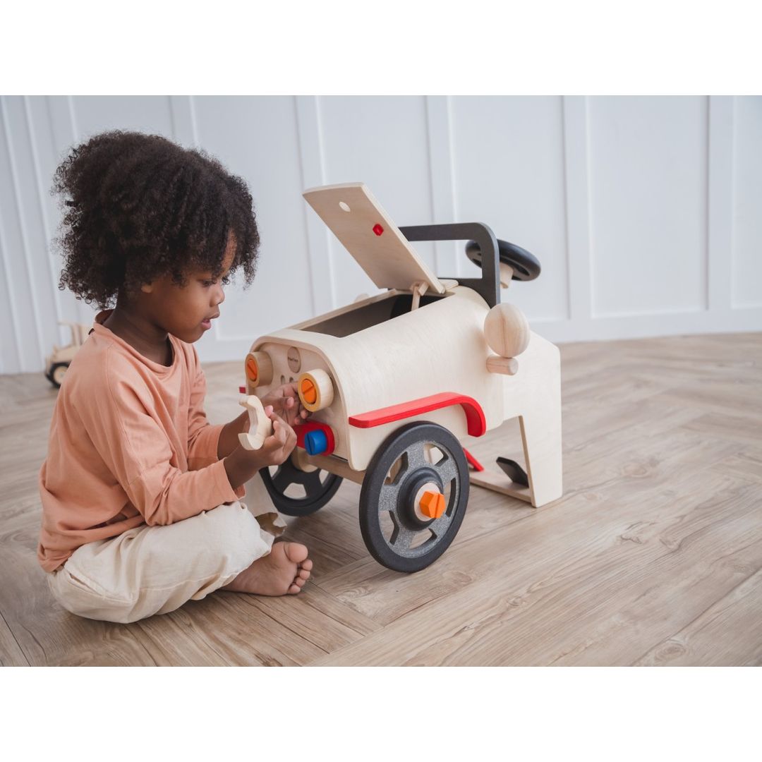 PlanToys Eco-Friendly Wooden Motor Mechanic Pretend Play Toy