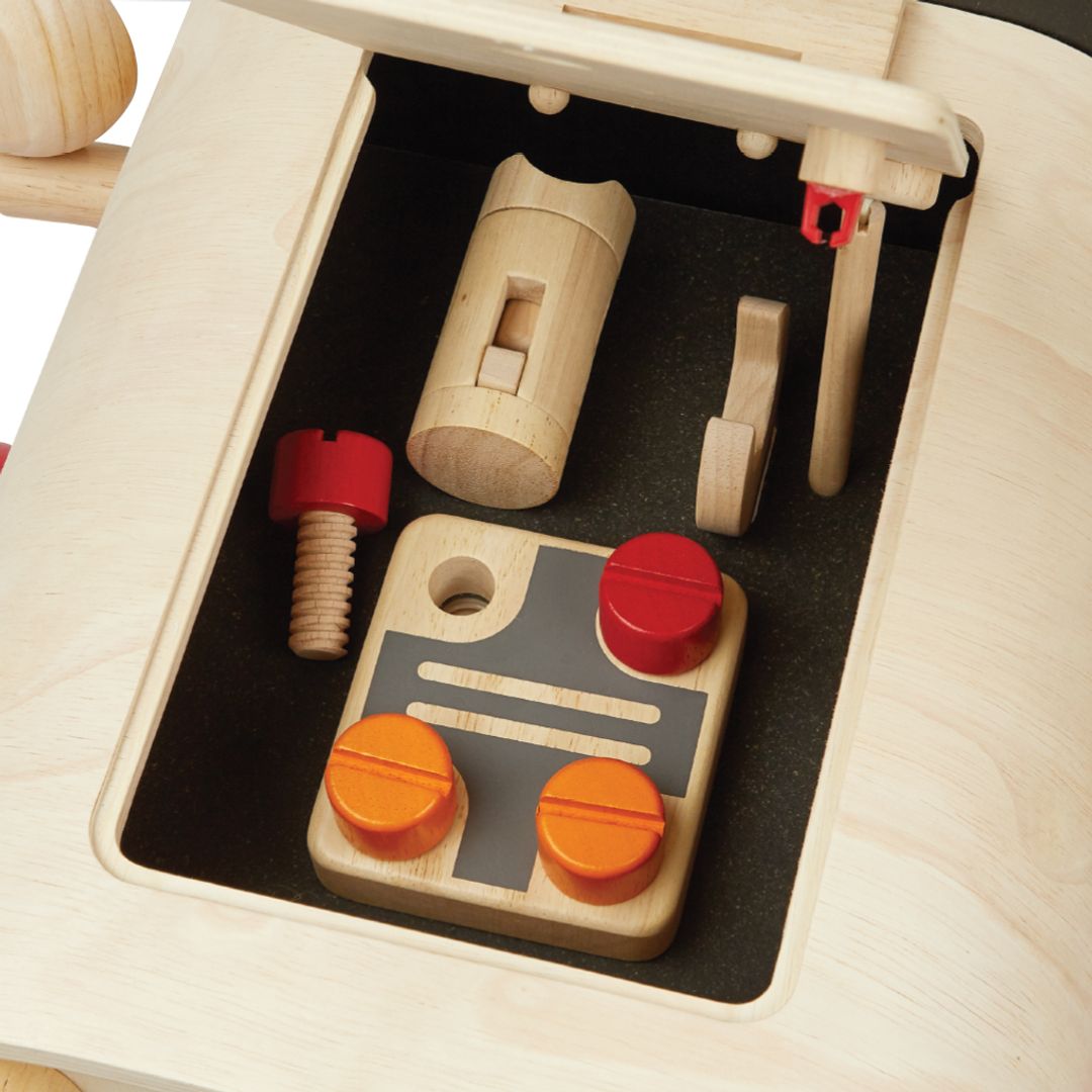 PlanToys Eco-Friendly Wooden Motor Mechanic Pretend Play Toy
