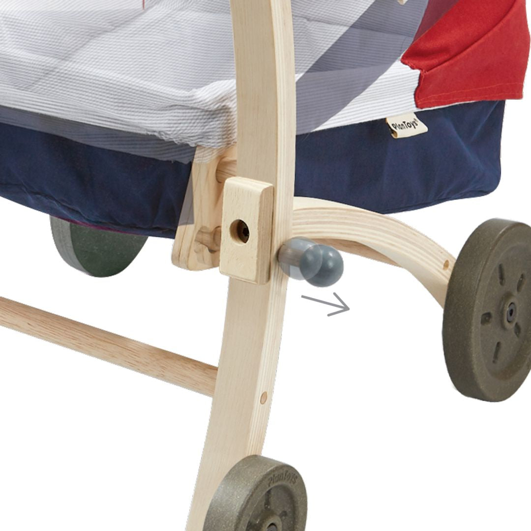 PlanToys Eco-Friendly Wooden Doll Stroller Toy