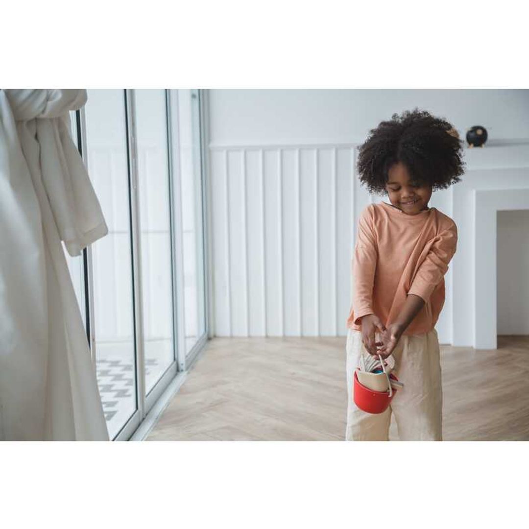 PlanToys Eco-Friendly Wooden Pretend Play Cleaning Set