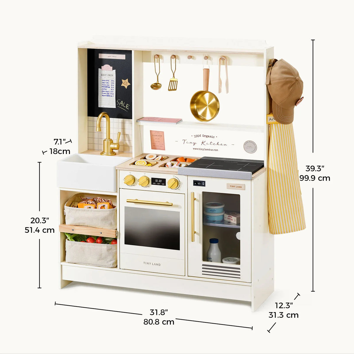 Tiny Land BistroSwitch Play Kitchen – 2-in-1 Kitchen & Bistro Pretend Play Set