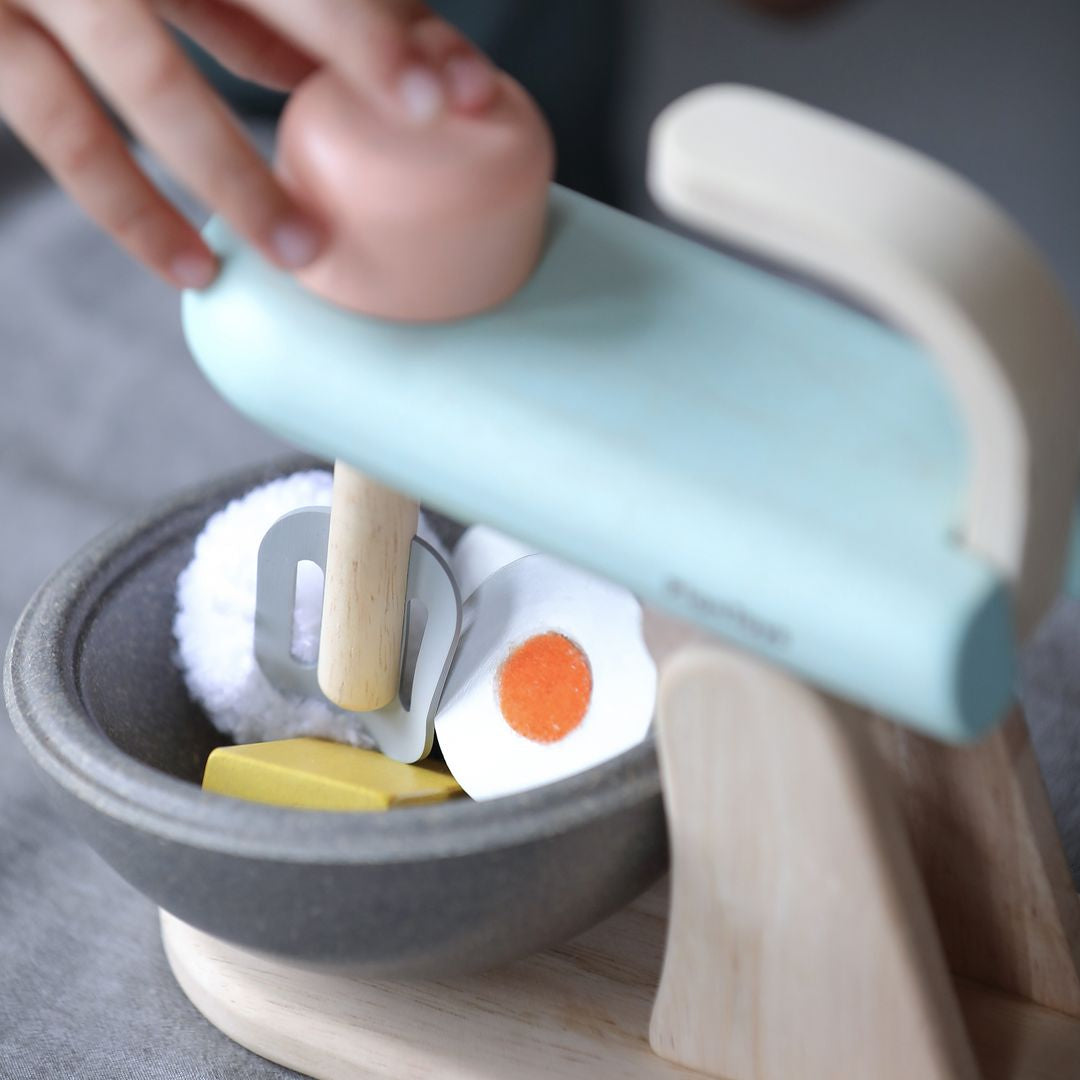 PlanToys Eco-Friendly Wooden Stand Mixer Set Pretend Play Toy