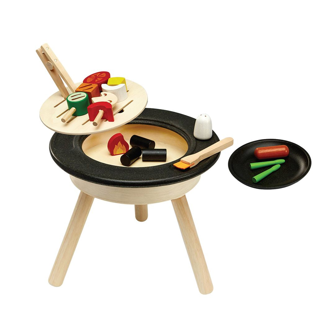 PlanToys Eco-Friendly Wooden Kids' Pretend Play BBQ Playset