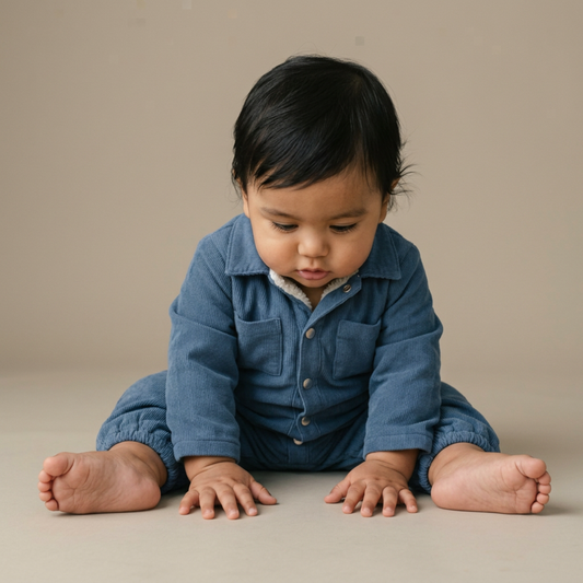 Organic Corduroy Jumpsuit for Babies – Navy