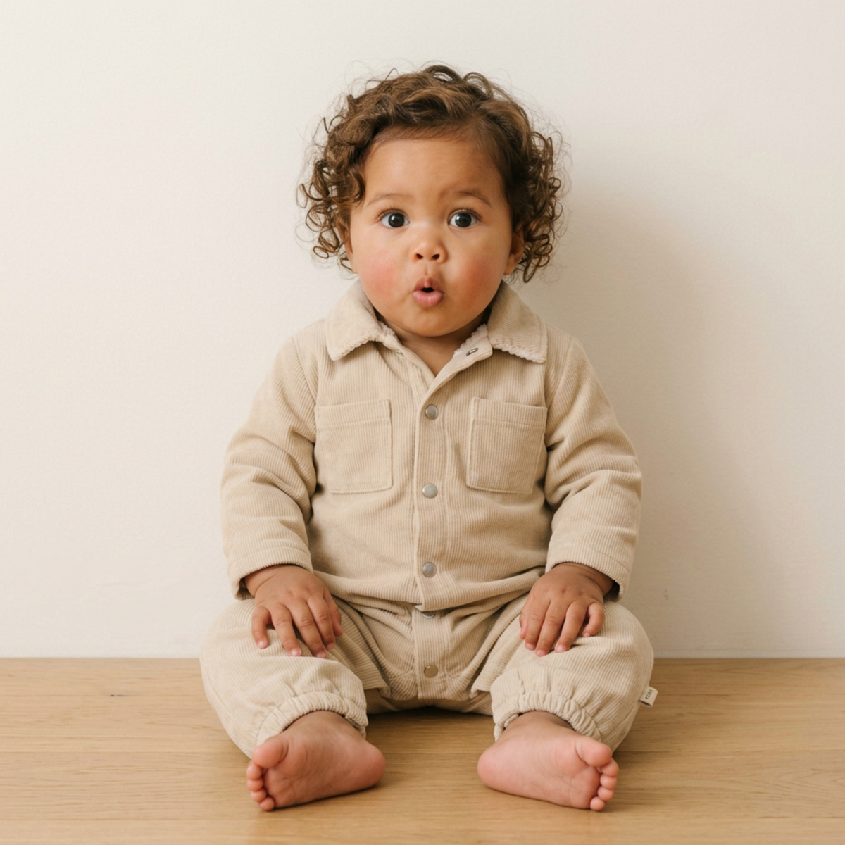 Organic Corduroy Jumpsuit for Babies – Oat