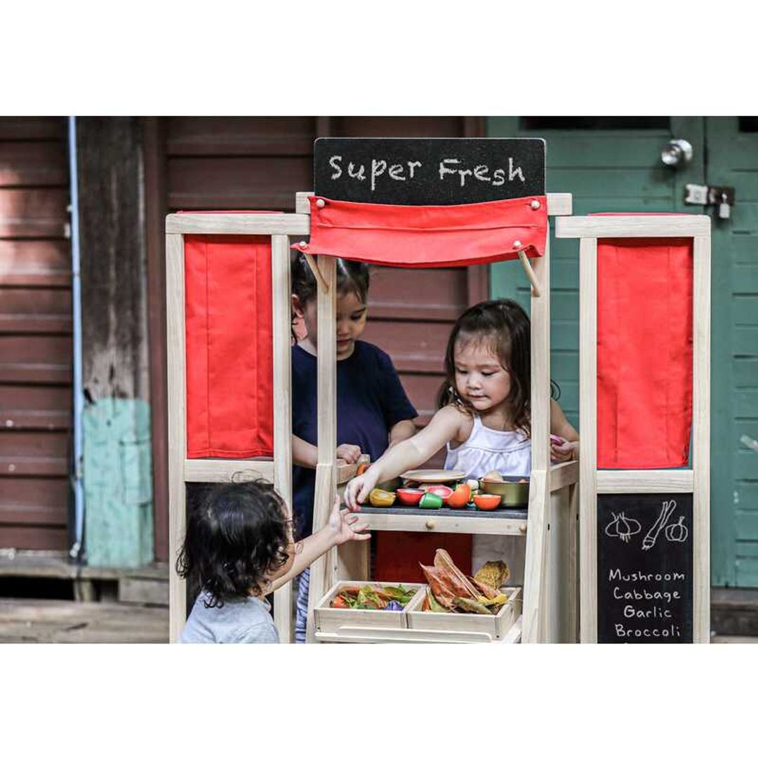 PlanToys Wooden Eco-Friendly Kids' Pretend Play Center