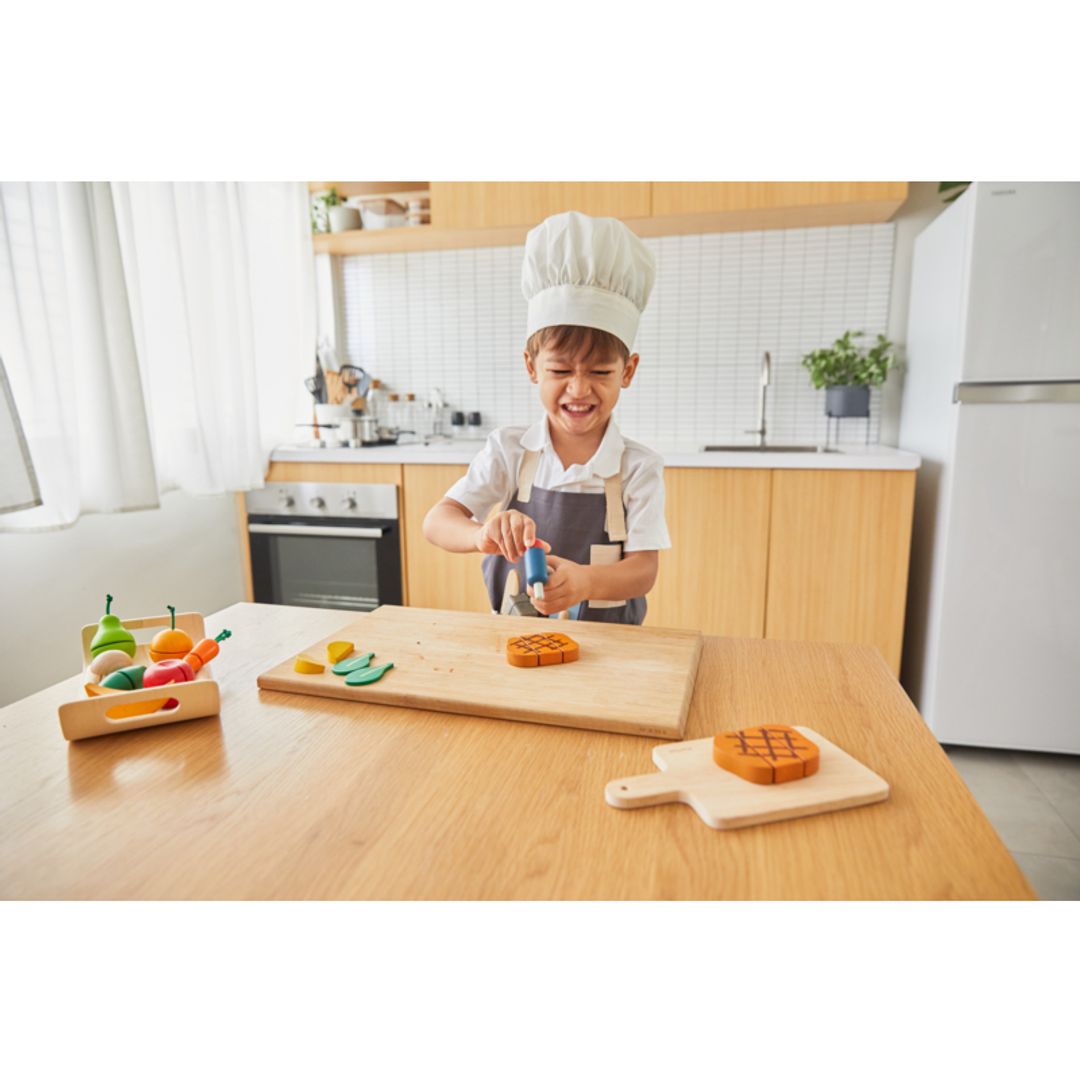 PlanToys Eco-Friendly Wooden Pretend Play Kids' Chef Set