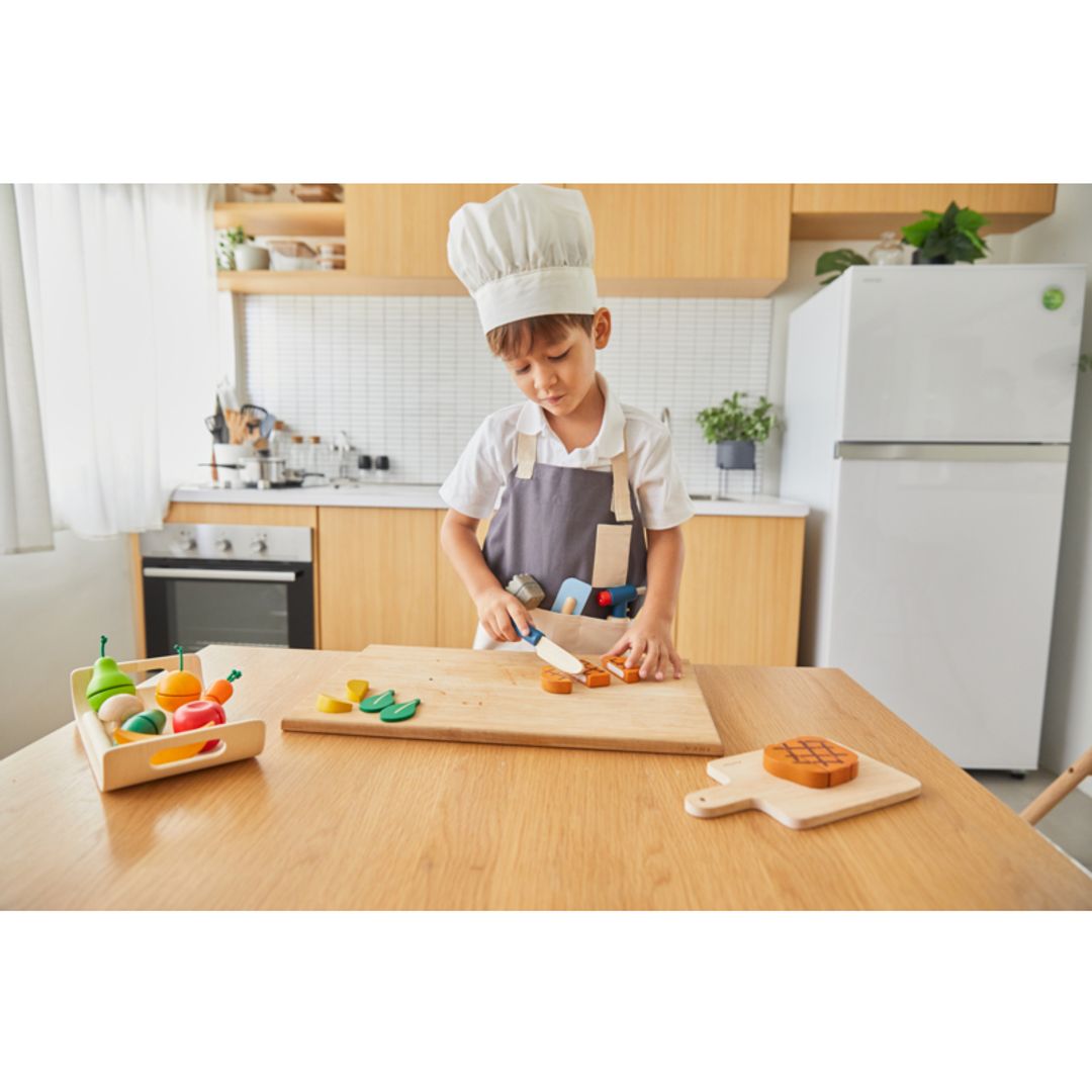 PlanToys Eco-Friendly Wooden Pretend Play Kids' Chef Set