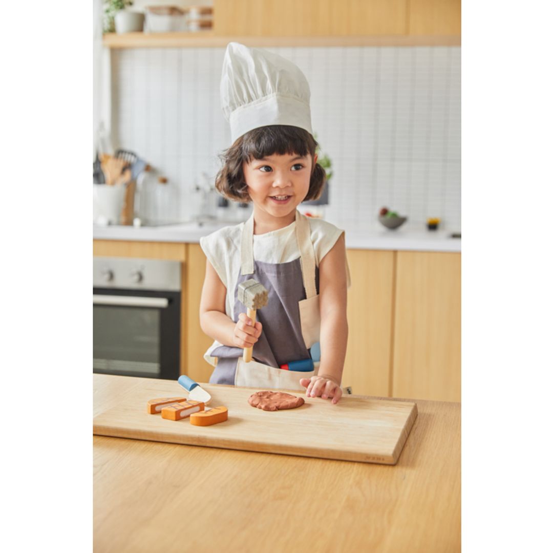 PlanToys Eco-Friendly Wooden Pretend Play Kids' Chef Set