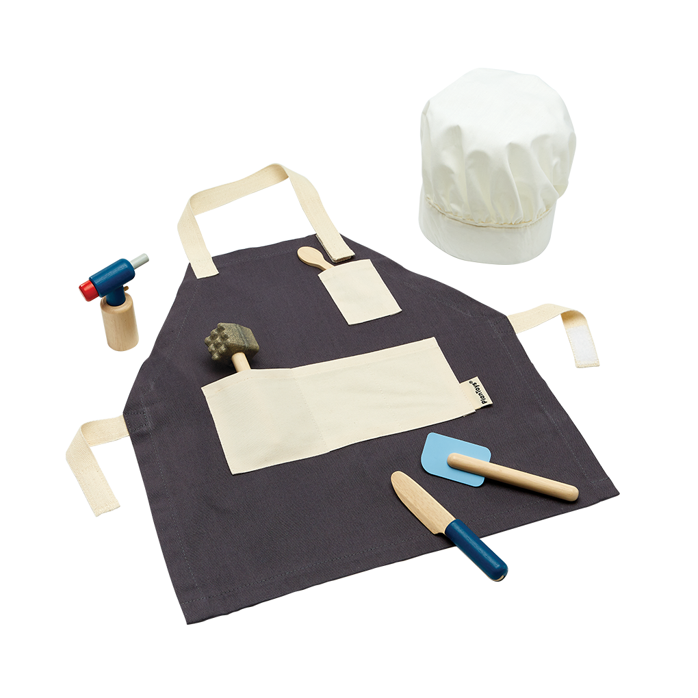 PlanToys Eco-Friendly Wooden Pretend Play Kids' Chef Set