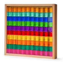 Load image into Gallery viewer, 100 Pcs Rainbow Translucent Lucite Cubes Set with Storage Tray
