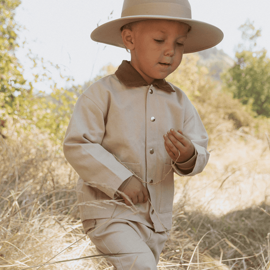 Organic Cotton Twill Button Jacket for Toddlers – Oat