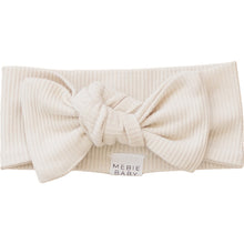 Load image into Gallery viewer, Mebie Baby Vanilla Organic Cotton Ribbed Bow Head Wrap
