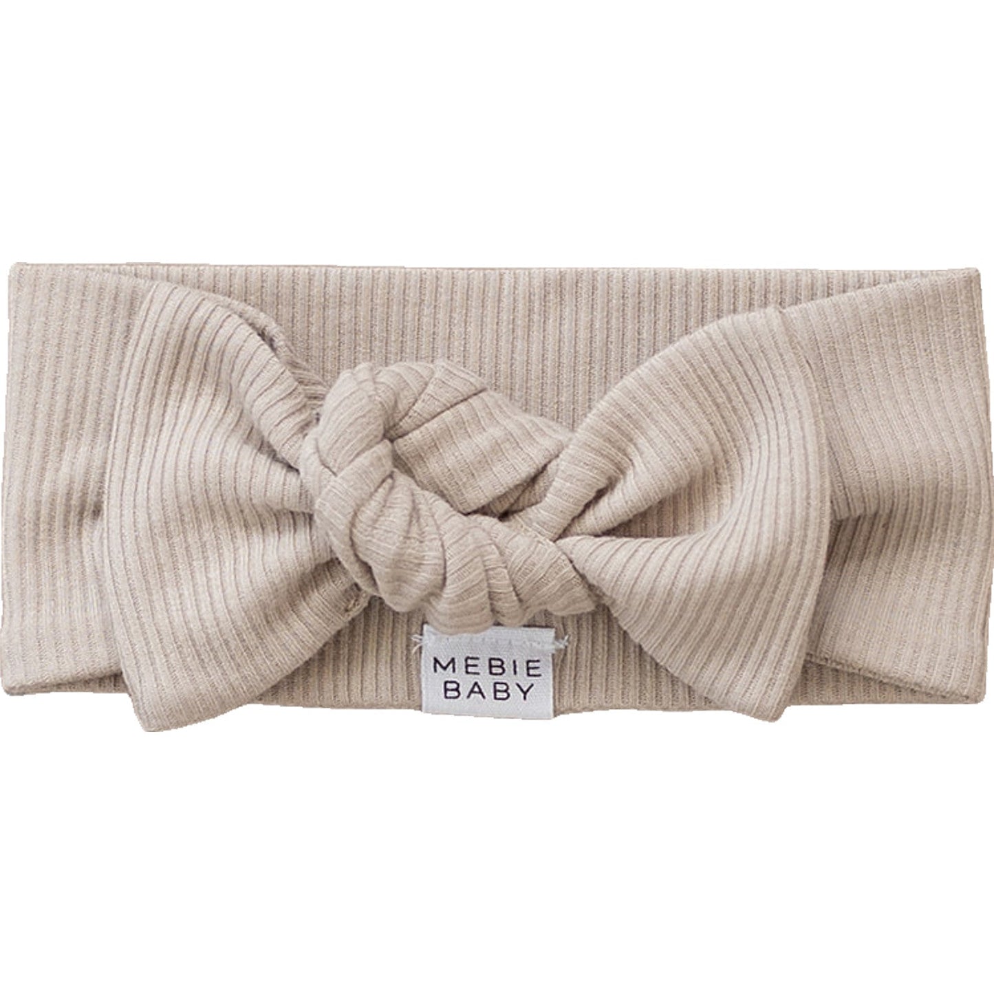 Mebie Baby Oatmeal Organic Cotton Ribbed Bow Head Wrap