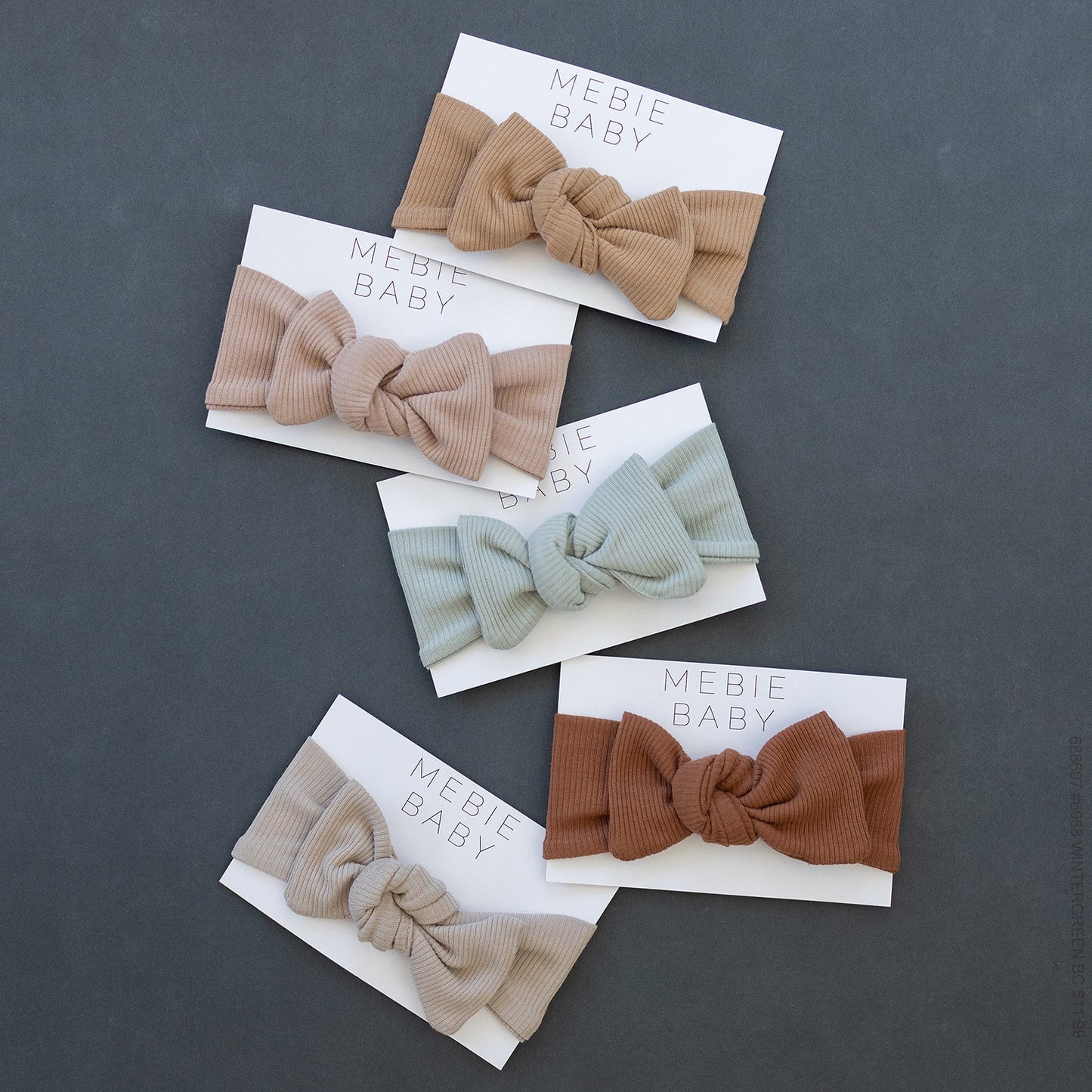 Mebie Baby Oatmeal Organic Cotton Ribbed Bow Head Wrap