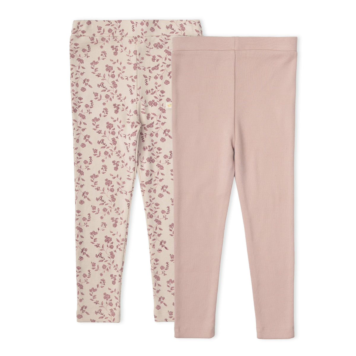 Organic Cotton Leggings, Set of 2 for Babies & Toddlers – Petal Whispers + Dusty Rose