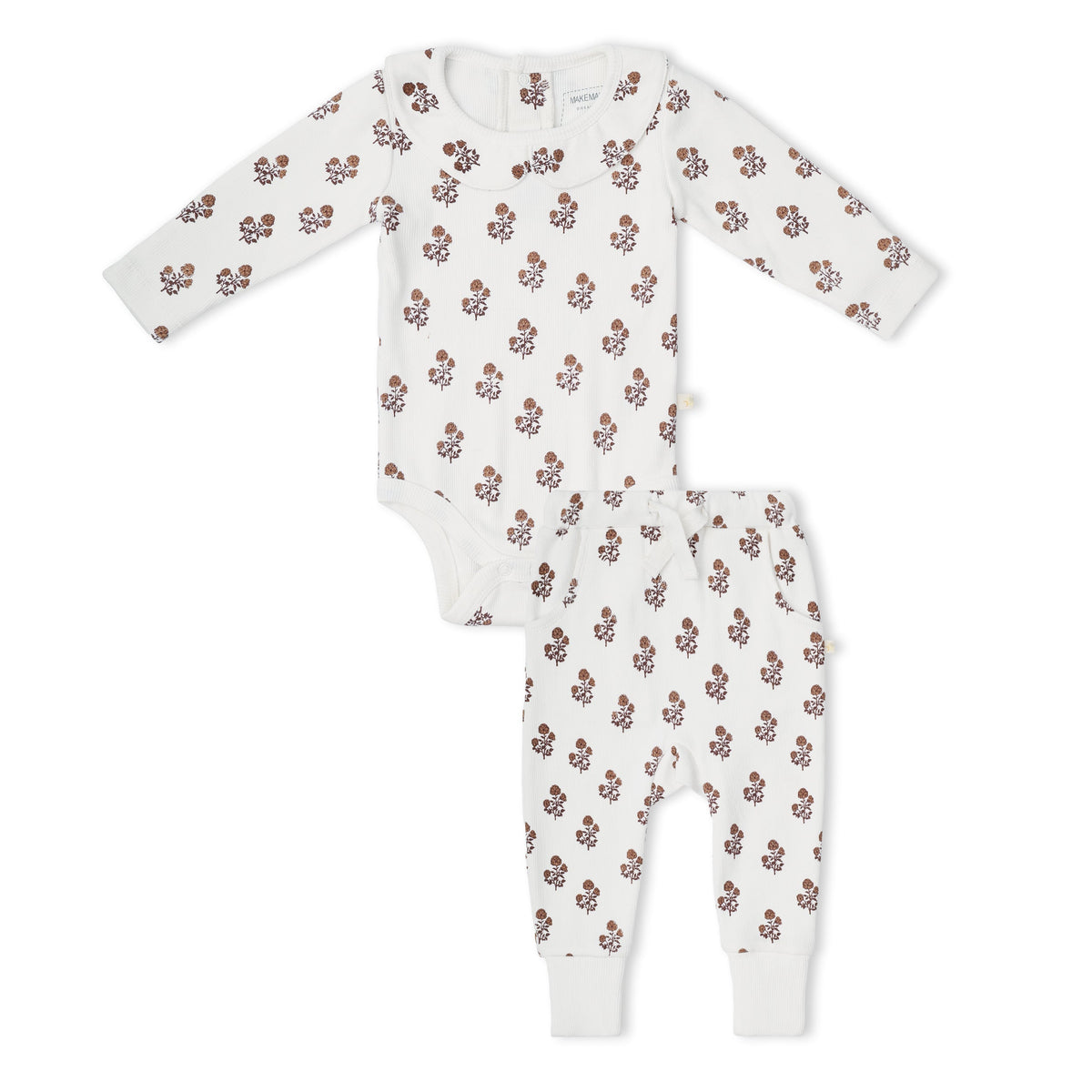 Organic Ruffle Collar Onesie & Pants Set for Babies – Loom