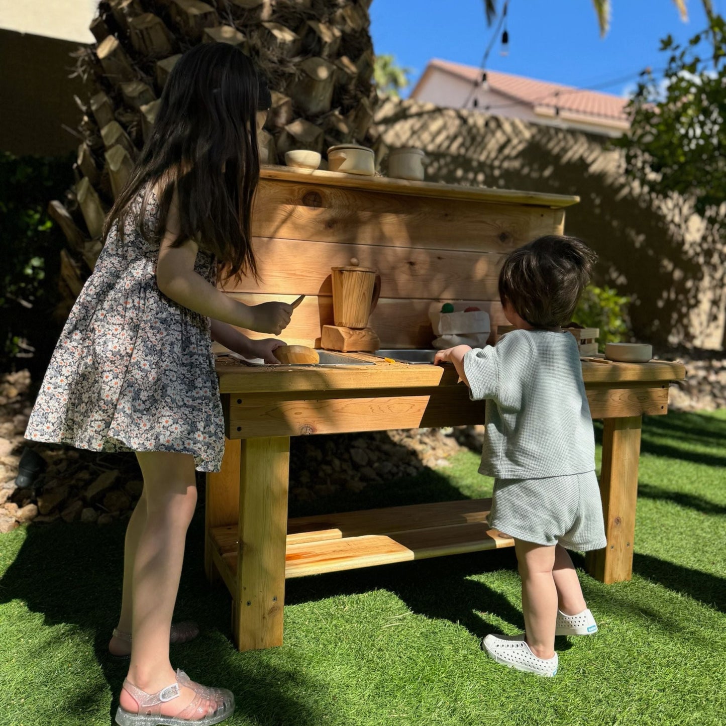 Bunny Hopkins® Mud Kitchen - Eco-Friendly Non-Toxic Outdoor Play Kitchen Made from American Cedar