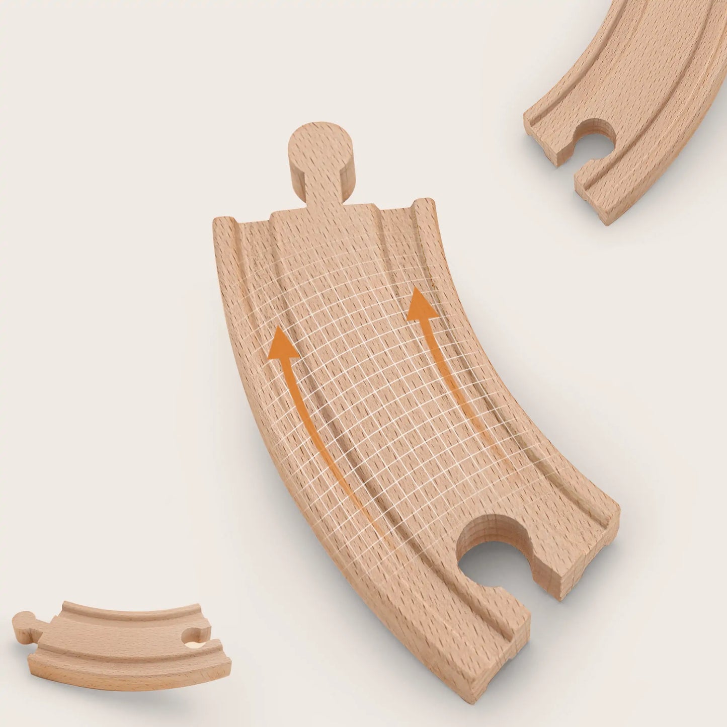 Tiny Land® Eco-Friendly Wooden Track Trains 55 Pcs