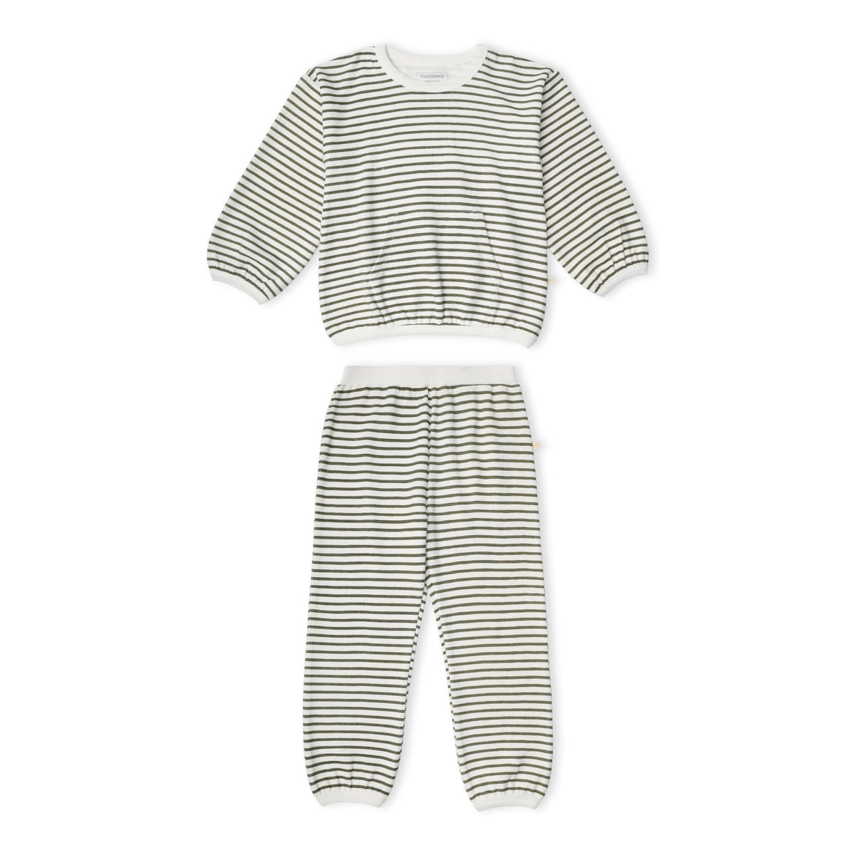 Organic Tee & Pant Slouch Set for Babies & Toddlers – Olive Stripes