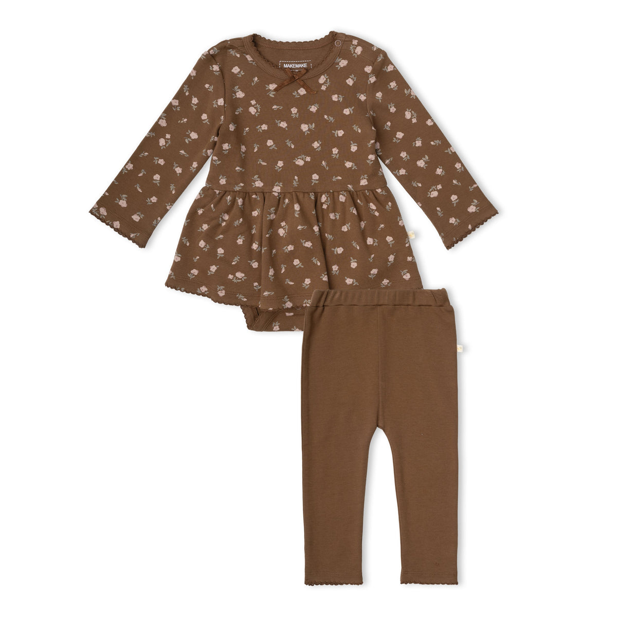 Organic Baby Bodysuit, Dress & Leggings Set – Primrose