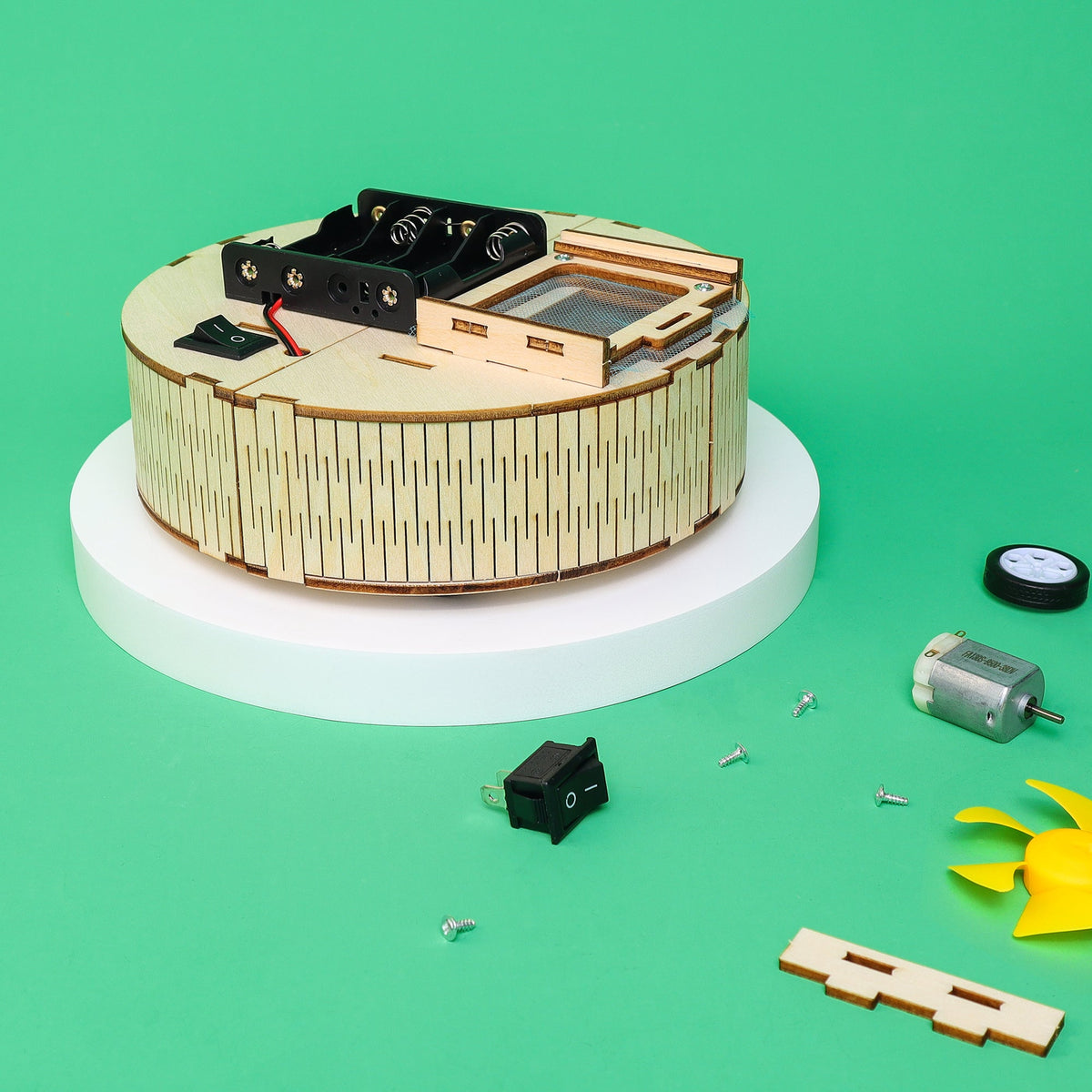 Kitsville Robot Vacuum DIY Kit – Wooden STEM Building Kit for Kids