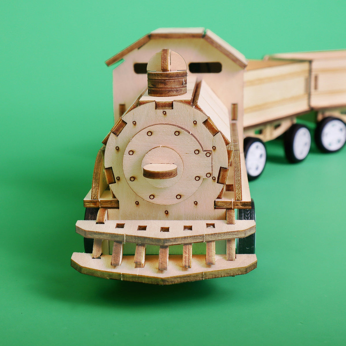 Kitsville Motorized Train DIY Kit – Wooden STEM Building Kit for Kids