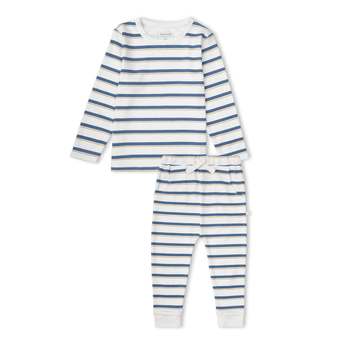 Organic Tee & Pants Set for Babies & Toddlers – Navy Stripe