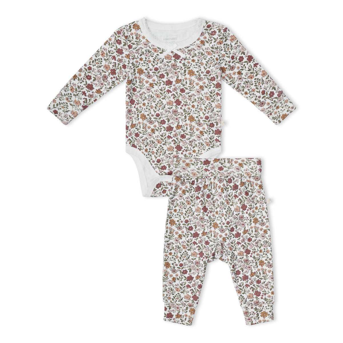 Organic Bodysuit & Foldover Pants Set for Babies – Woodland Sprig