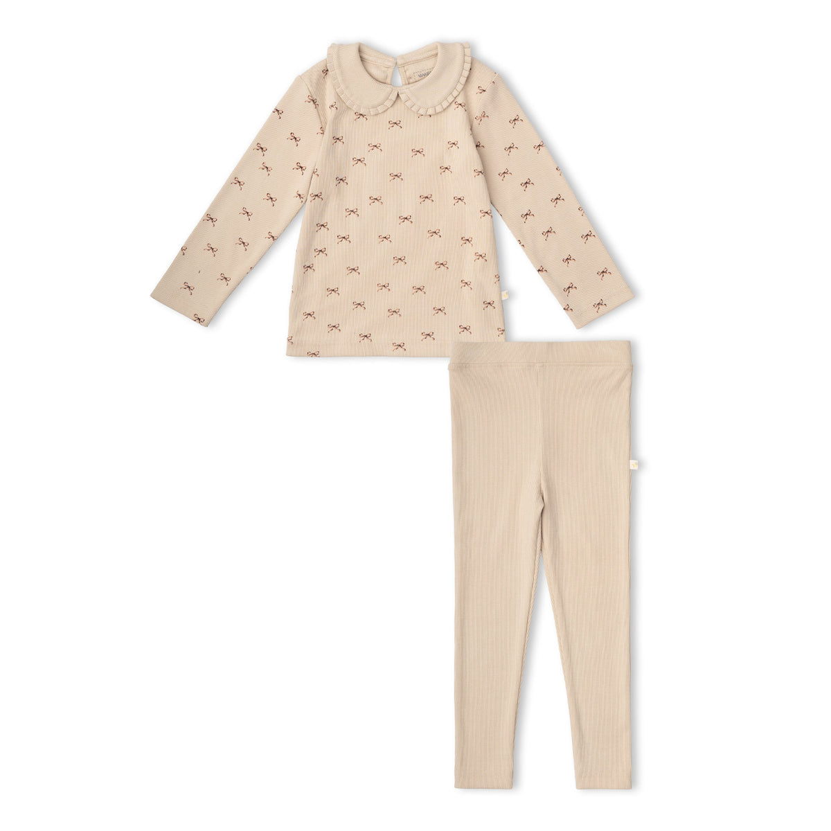Organic Cotton Ruffle Collar Top & Leggings Set for Babies & Toddlers – Tiny Bows