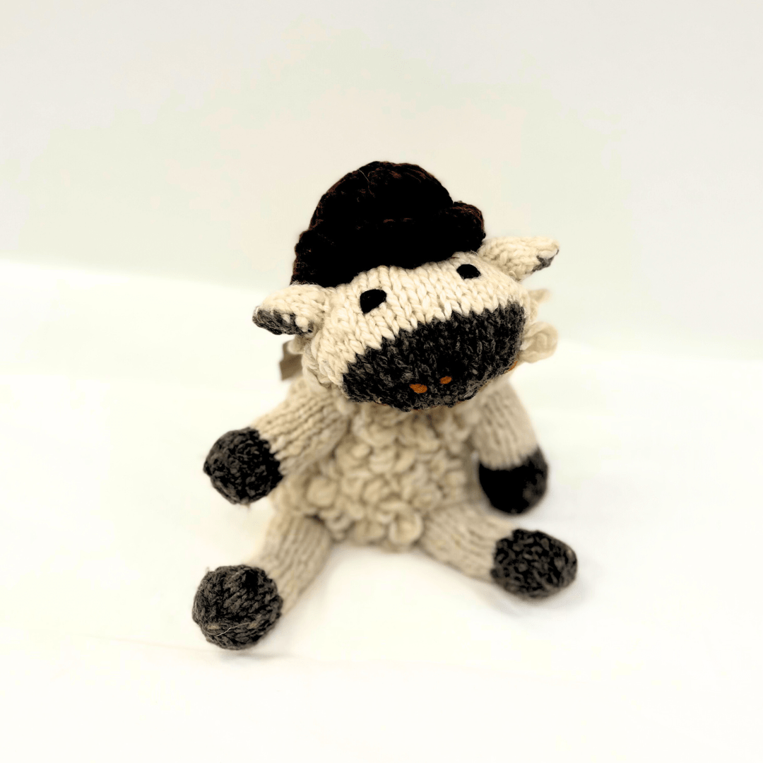 Finn + Emma Handmade Wool Knit Stuffy Buddy  | Sawyer the Sheep