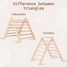 Load image into Gallery viewer, Wood and Hearts Eco-Friendly Wooden Montessori Foldable Pikler Triangle and Arch Climber Set
