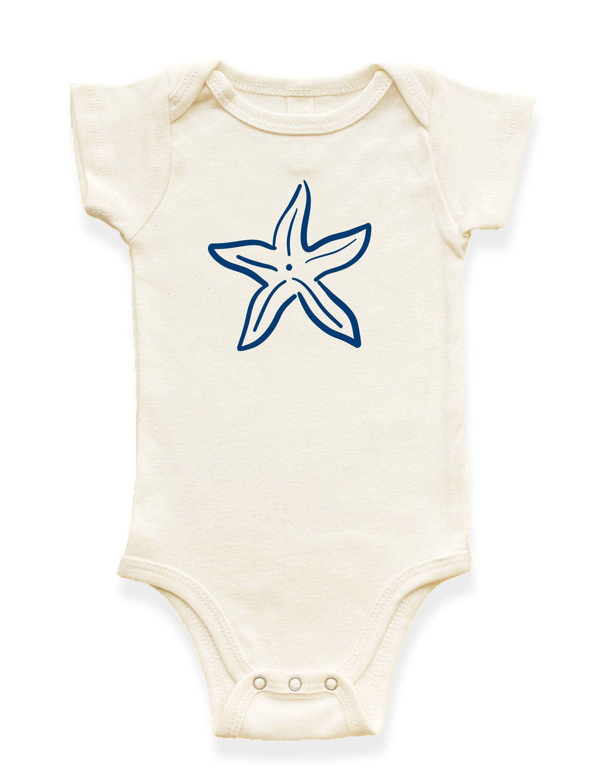 Starfish Organic Cotton Baby Bodysuit – Short Sleeve, 0–18M