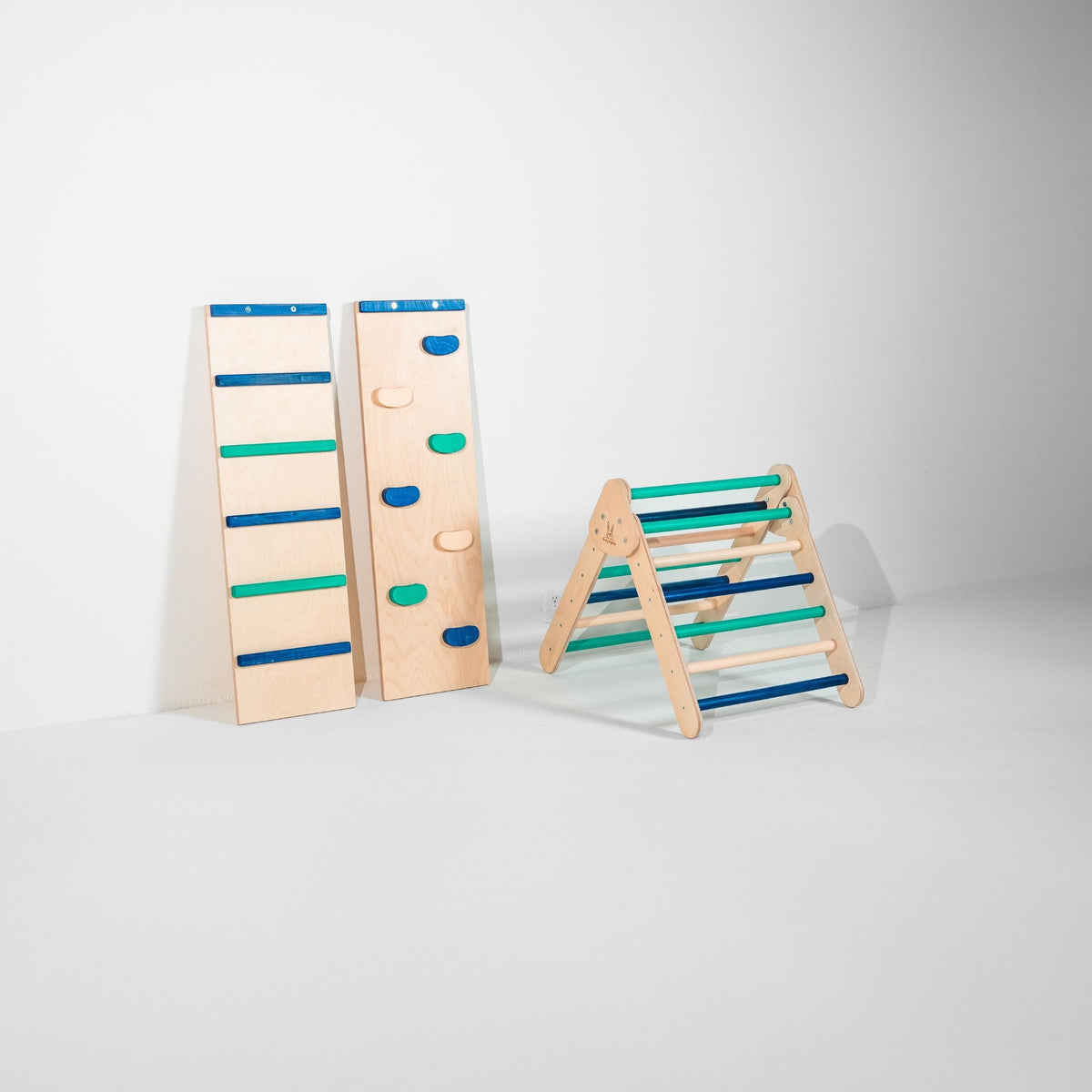 Bunny Hopkins My First Climber Playset – Mini Pikler Triangle with Reversible Ramp, Made in the USA