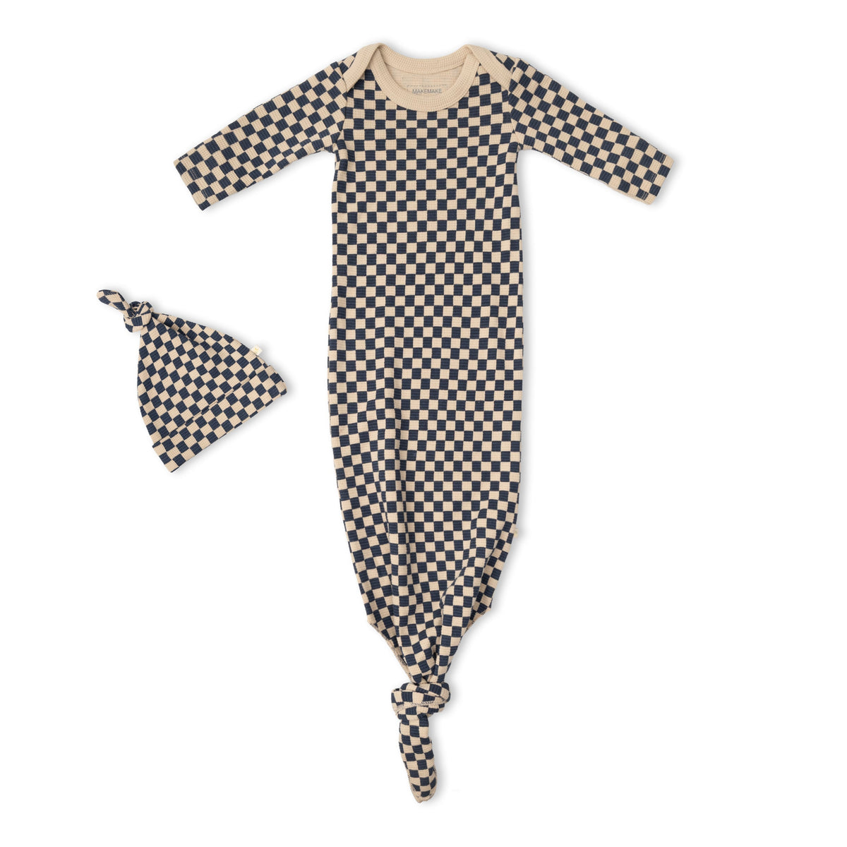Organic Cotton Knotted Baby Gown – Midnight Check