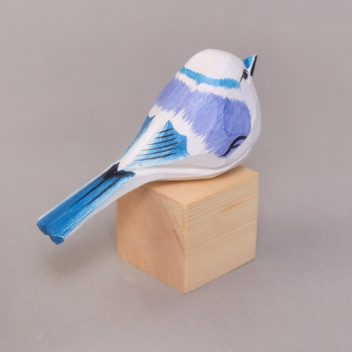 Kitsville Hand-Carved Wooden Bird Figurine – White